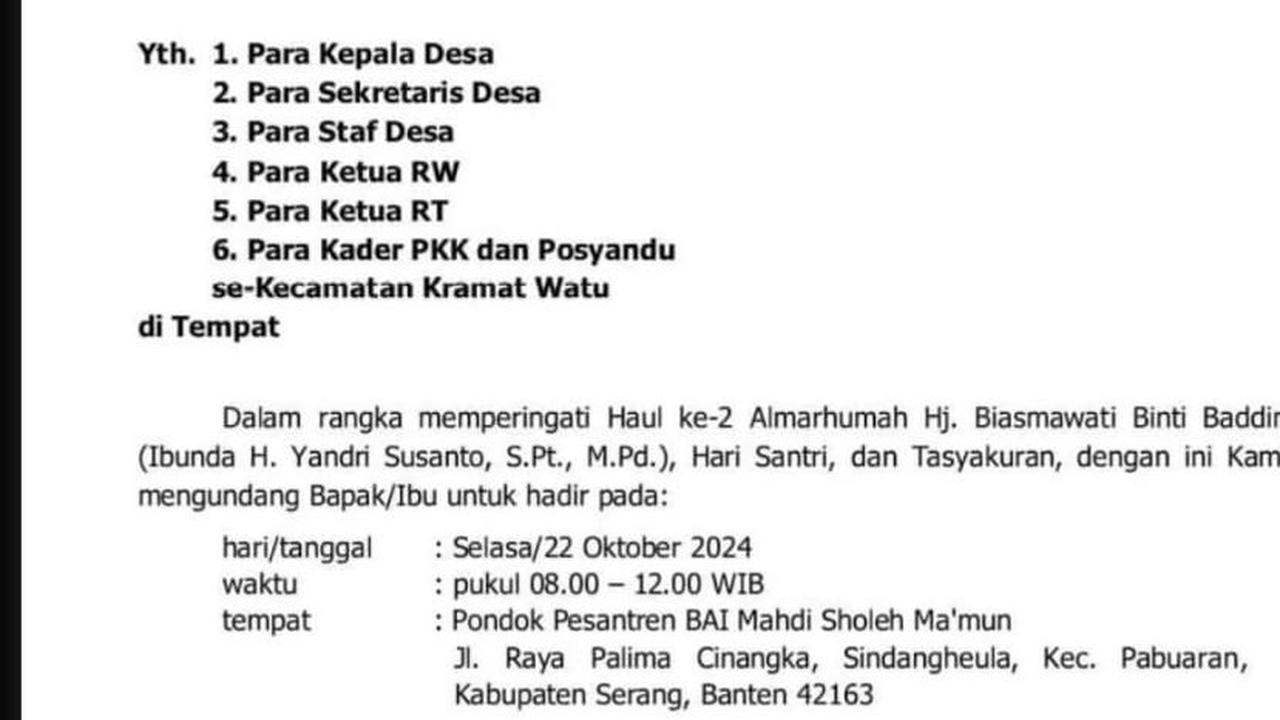 Buntut Surat Berkop Kemendes, Yandri Susanto dan Istri Dilaporkan ke Bawaslu