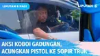 Polisi akhirnya menangkap seorang satpam yang aksi koboinya viral di media sosial. Dalam video, pelaku sempat mengacungkan benda seperti pistol dan tongkat mengancam sopir truk. Aksi diduga dipicu ketersinggungan dalam berkendara di Tol Cikampek.