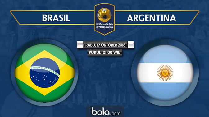 Persahabatan Internasional Brasil Vs Argentina (Bola.com/Adreanus Titus)