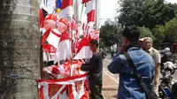 Pedagang bendera Merah Putih di Kebon Jeruk, Jakarta Barat. (Liputan6.com/Muslim AR)