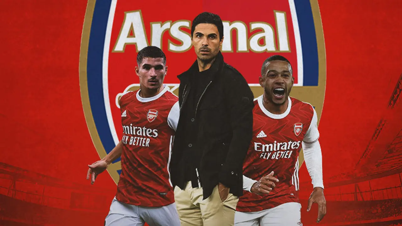 Arsenal - Houssem Aouar, Mikel Arteta, Memphis Depay