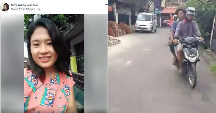 Pengguna Facebook Moy Amoy, yang smartphone-nya dijambret saat siaran langsung. (Foto: Facebook Moy Amoy)