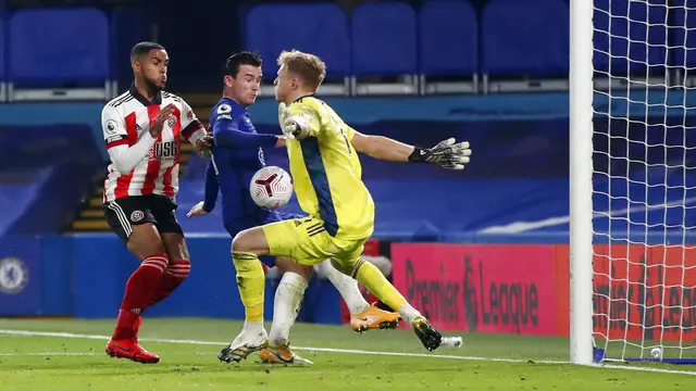 FOTO: Chelsea Pesta Gol ke Gawang Sheffield United