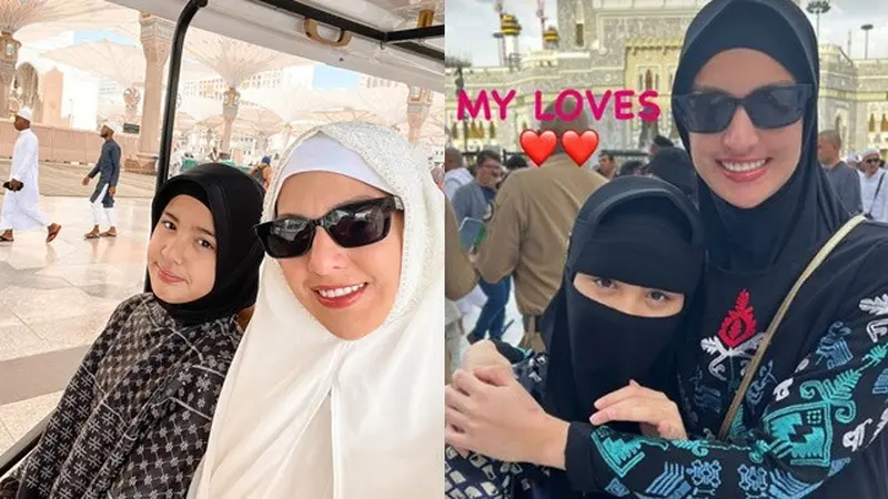 6 Potret Mikhayla Anak Nia Ramadhani Jalani Umrah, Menawan Pakai Hijab dan Cadar
