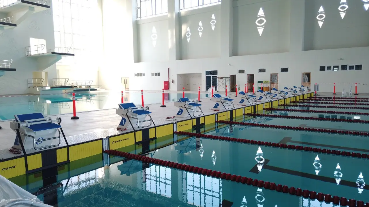 Arena Aquatic Papua untuk persiapan Pekan Olahraga Nasional (PON) 2021 yang digarap PT Waskita Karya (Persero) Tbk