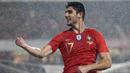 6. Goncalo Guedes (Portugal) - Sempat tenggelam saat memperkuat PSG, striker muda ini justru bangkit saat dipinjamkan ke Valencia. Pria 21 tahun tersebut kini menghuni barisan depan Portugal bersama Crsitiano Ronaldo. (AP/Armando Franca)