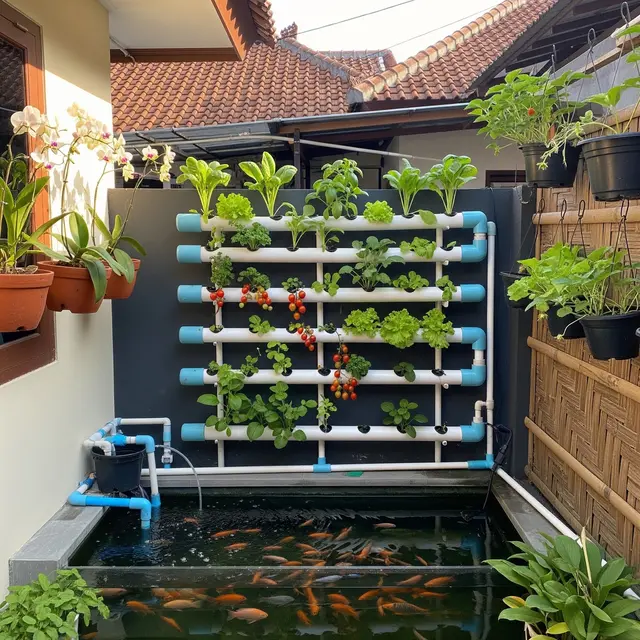 9 Cara Membuat Pekarangan Produktif dengan Kolam Ikan dan Sayuran di Lahan 1 Meter