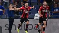 AC Milan meraih kemenangan 1-0 atas Sampdoria pada laga pekan perdana Serie A di Stadio Luigi Ferraris, Selasa (24/8/2021) dini hari WIB. Gol tunggal kemenangan Milan dicetak Braim Diaz. (AFP/Miguel Medina)