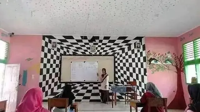 6 Gambar di Dinding Sekolah Ini Kelewat Nyeleneh, Kocak