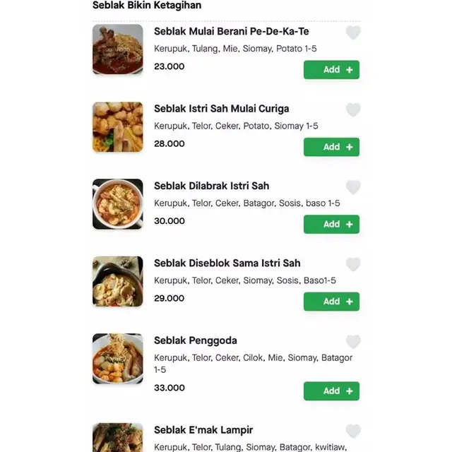 6 Nama Makanan di Aplikasi Ojol Bak Ungkapan Perasaan Ini Bikin Baper