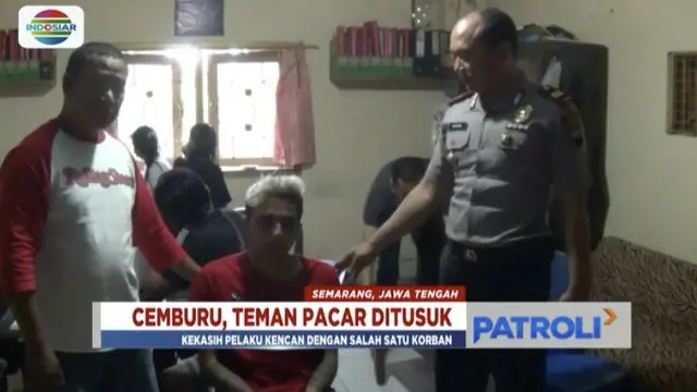 Cemburu sang pacar kencan dengan pria lain, seorang pemuda di Semarang, Jawa Tengah, tusuk dua orang teman kekasihnya.