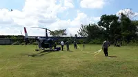 GPS Rusak, Helikopter BNPB Mendarat Darurat di Grobogan Jawa Tengah. (Humas BNPB)