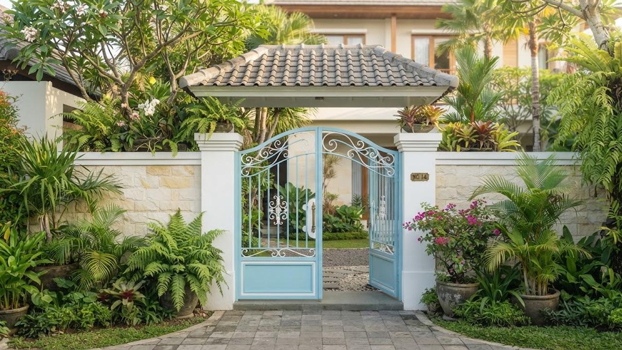 Warna cat pagar yang bikin rumah terasa sejuk dan bisa redam amarah ketika pulang model biru muda