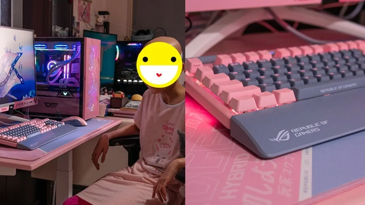 Gadis Penderita Kanker Ini Dihadiahi Paket PC Demon Slayer Pink, Ini 6 Potretnya
