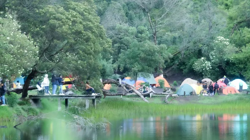 Suasana perkemahan di Ranu Regulo. (Foto: Kominfo Lumajang)