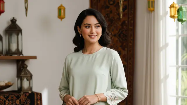 Model Tunik dan Celana yang Nyaman untuk Lebaran Seharian (AI)