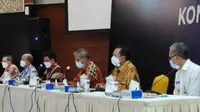 Direktur Utama BPJS Kesehatan Ali Ghufron Mukti menegaskan pihaknya berupaya maksimal melindungi data peserta melalui penerapan tata kelola teknologi informasi dan tata kelola data sesuai standar berlaku saat konferensi pers di Jakarta, Selasa (25/5/2021). (Dok BPJS Kesehatan)