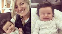 Lucunya Bayi Usia 2 Bulan dengan Rambut Lebat di Kepala 