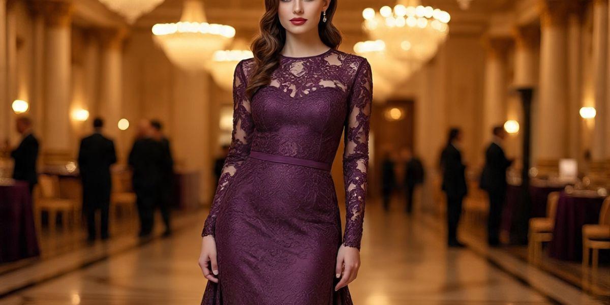 Ilustrasi Long Dress Brokat