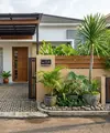 Desain Halaman Depan 3x4 Meter dengan Carport dan Taman Mini (AI Generated)