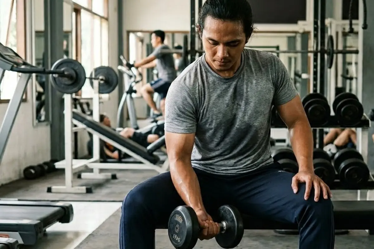 Latihan di gym