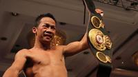 Petinju Indonesia, Daud Yordan, merebut gelar interim WBA International kelas ringan setelah menang angka mutlak atas petinju Argentina, Cristian Rafael Coria, di Radisson Victoria Plaza, Monteviedo, Uruguay, Sabtu (4/6/2016). (Daud Yordan Media)