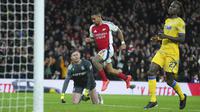 Penyerang Arsenal, Gabriel Jesus, mengukir hattrick dan membawa timnya menang 3-2 atas Crystal Palace pada laga perempat final Carabao Cup musim ini di Stadion Emirates, Kamis (19/12/2024) dini hari WIB. Hasil tersebut membuat The Gunners lolos ke semifinal Carabao Cup. (AP Photo/Kirsty Wigglesworth)