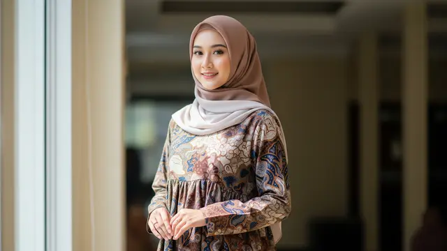 Model Gamis Batik untuk Seragam Pengajian