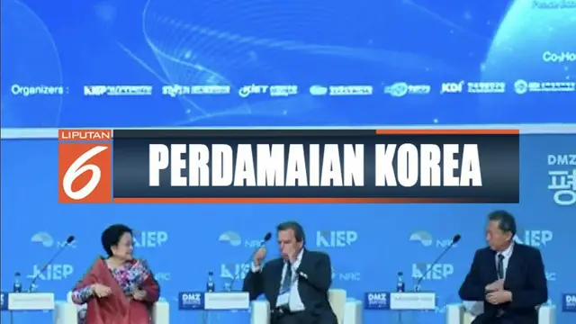 Hadiri forum perdamaian di Seoul, Korea Selatan, Megawati Soekarnoputri tawarkan ideologi Pancasila untuk perdamaian Semenanjung Korea.