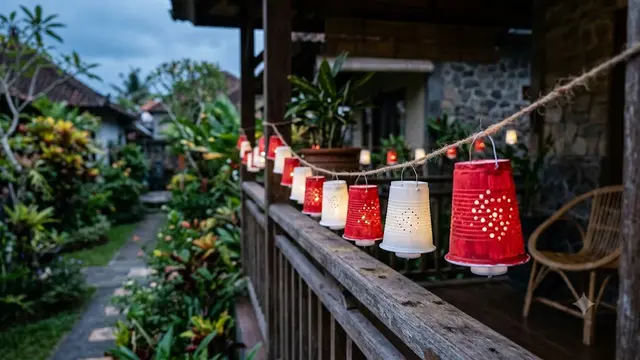 Lampion Merah Putih dari Gelas Bekas
