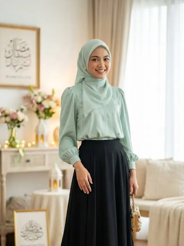 padu padan rok hitam dan blouse