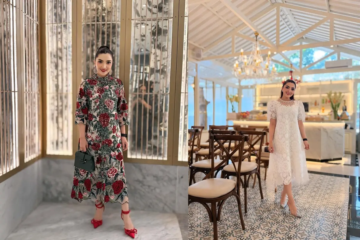 Gaya Elegan Ashanty Pakai Dress Brokat, Tampil Menawan dalam Setiap Momen