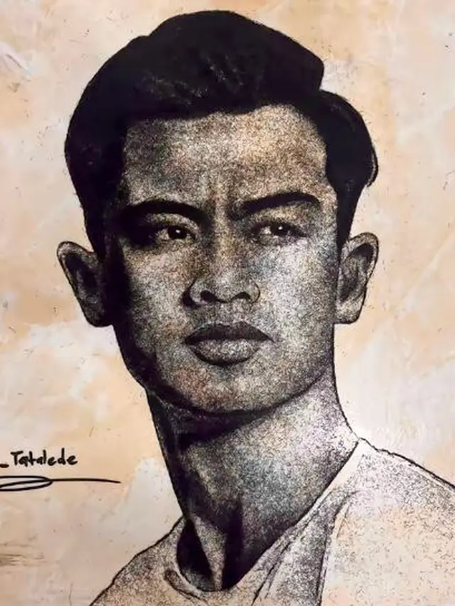 Potret wajah Pratama Arhan dibuat dari potongan rambut sisa