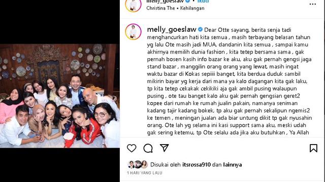 Desainer dan MUA Sikie Purnomo meninggal dunia (Foto: Instagram melly_goeslaw)