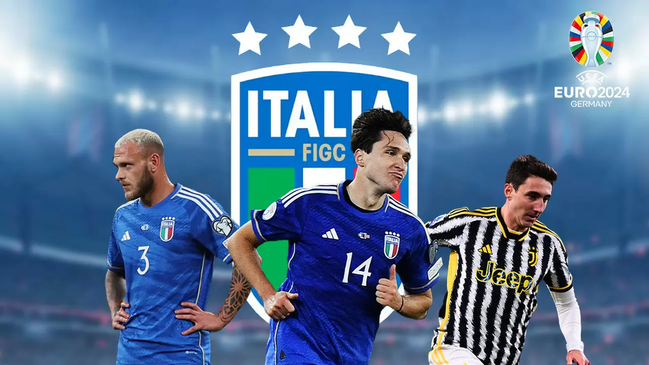Euro 2024 - Pemain Timnas Italia Federico Dimarco, Federico Chiesa, Andrea Cambiaso