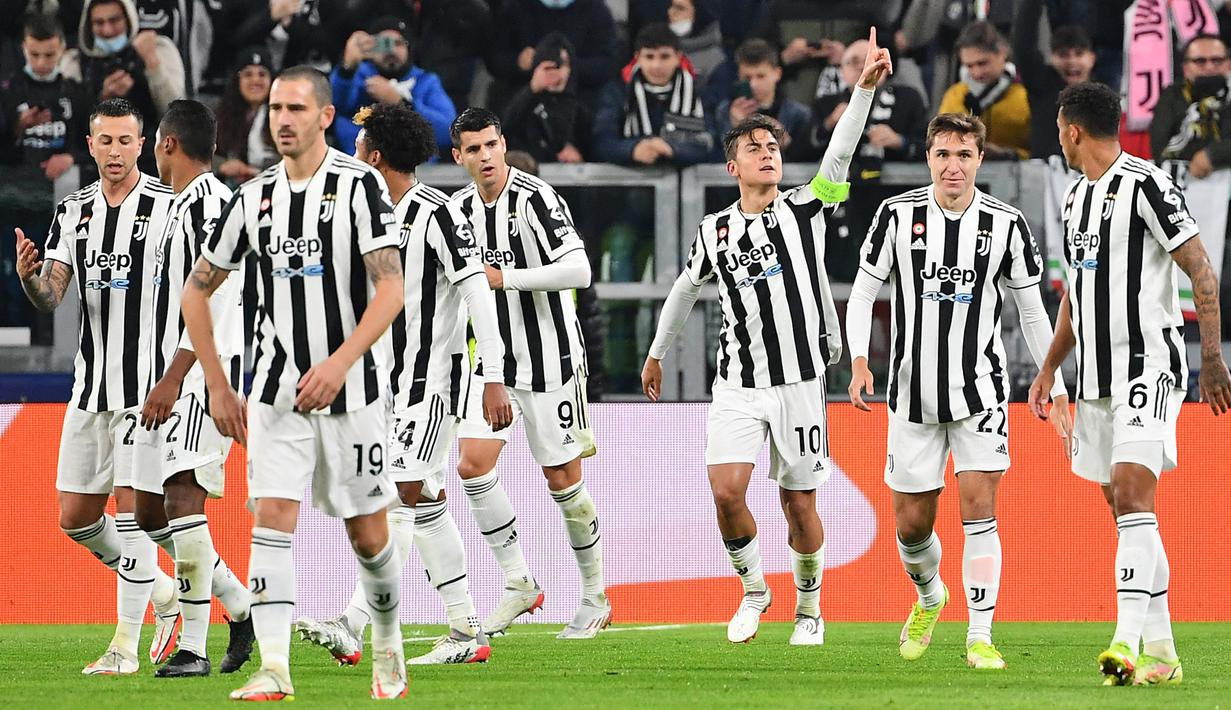 Juventus hingga saat ini telah mencetak 469 gol di Liga Champions, dan 38 di antaranya tercipta di babak 16 besar. Sayangnya, Si Nyonya Tua selalu kandas di tiga laga finalnya. Juve dijadwalkan akan menghadapi Villareal pada 23 Februari 2022 nanti. (AFP/Isabella Bonotto)