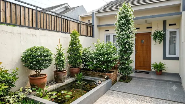 Inspirasi Teras Rumah Mungil dengan Pohon Melati Jasmine