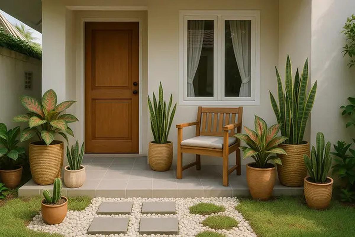 7 Inspirasi Teras Rumah Kecil dengan Taman Mini yang Cantik, Bikin Hunian Makin Sejuk dan Estetik