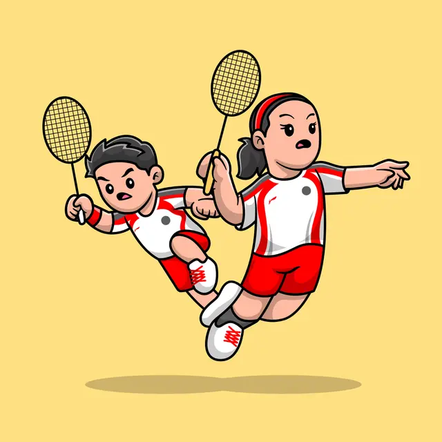 Ilustrasi permainan bulu tangkis