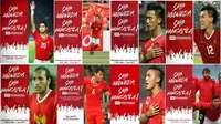 Deretan pesepak bola Indonesia yang meramaikan tagar Saya Pancasila, Saya Indonesia, dengan menampilkan foto saat berseragam Timnas Indonesia. (Instagram)