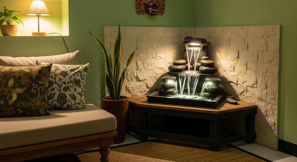 8 Ide Ruang Tamu Kecil dengan Air Terjun Mini Indoor yang Menenangkan, Bikin Suasana Rumah Lebih Adem dan Elegan