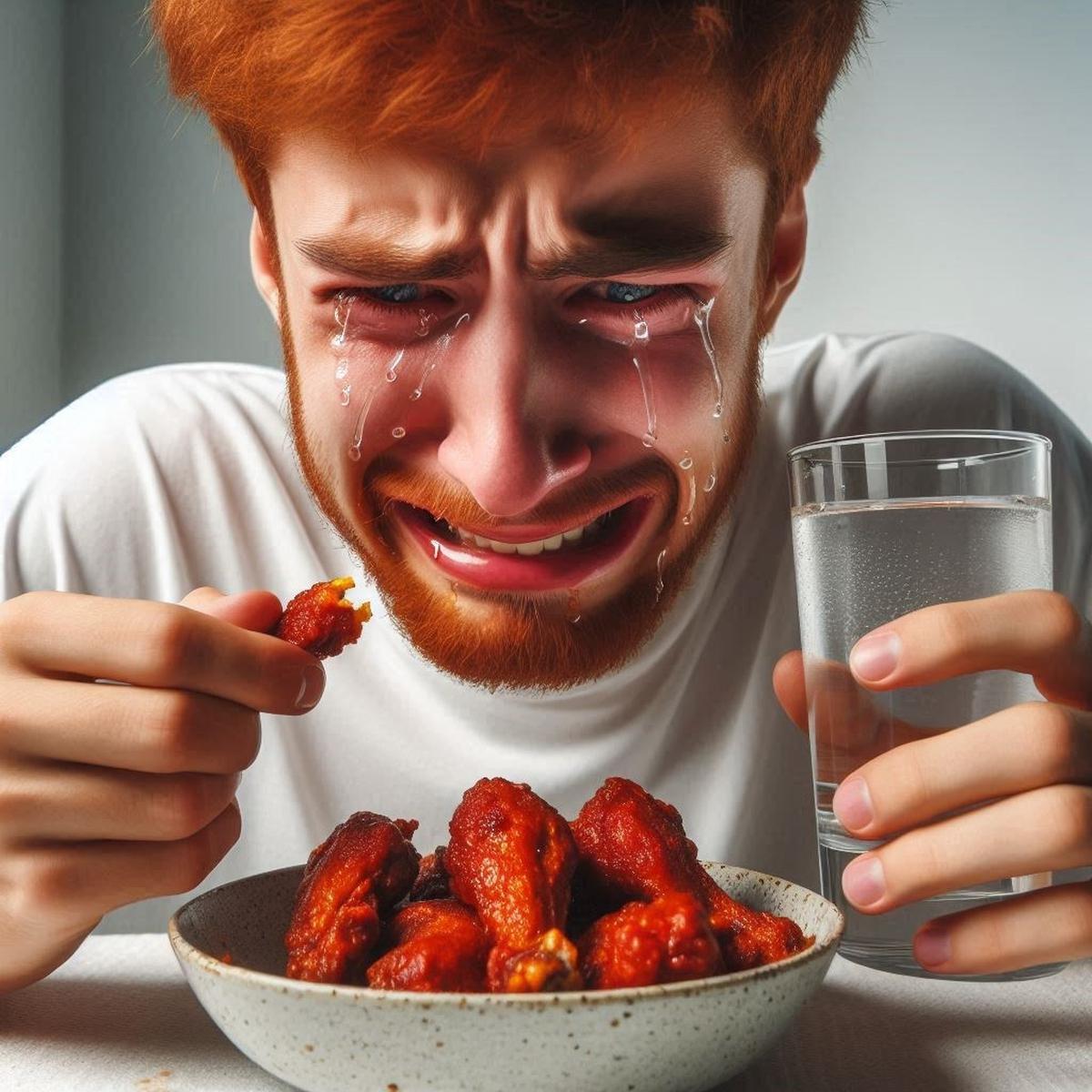 Ilustrasi Makan Makanan Pedas