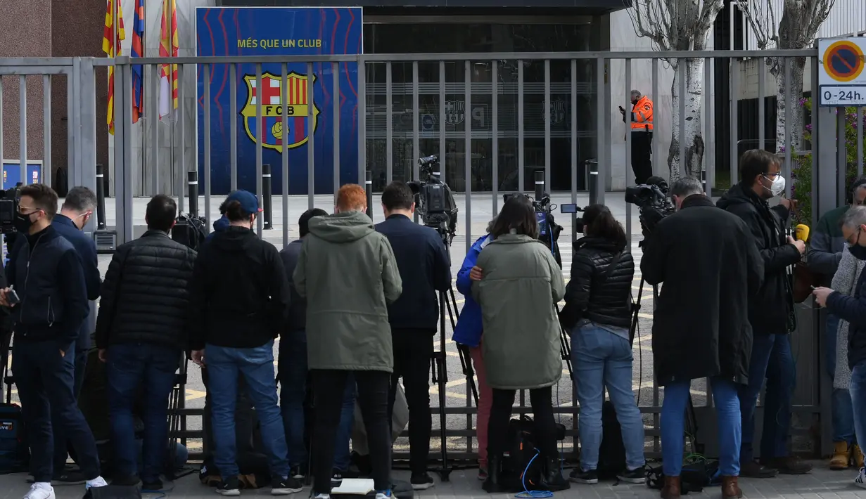 Barcagete adalah istilah yang dikemukakan media lokal Spanyol karena skandal pencucian uang dan usaha Barcelona 'mempercantik' citra klub sekitar Februari tahun lalu. (AFP/Lluis Gene)