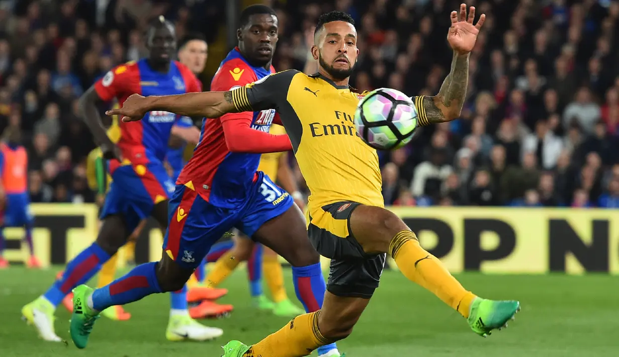 Bersama Arsenal, Theo Walcott mencetak 108 gol dan juga mencetak lima kali hattrick  untuk “The Gunners”. (AFP/Glyn Kirk)