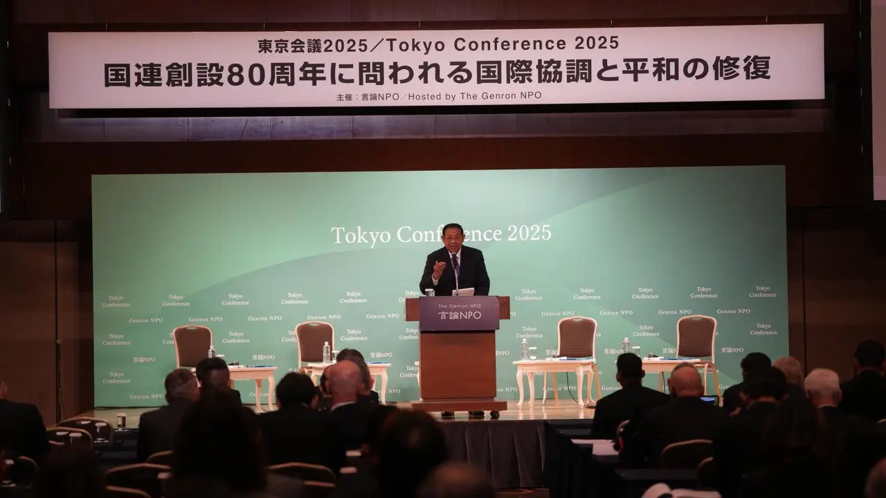 Presiden ke-6 Republik Indonesia Susilo Bambang Yudhoyono (SBY) dalam Tokyo Conference 2025, Selasa (4/3/2025).