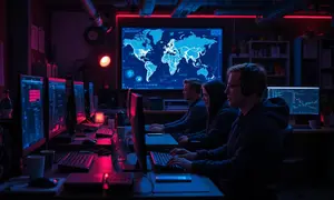Ilustrasi peretas atau cyber hacker internet atau kripto. (Foto by AI)