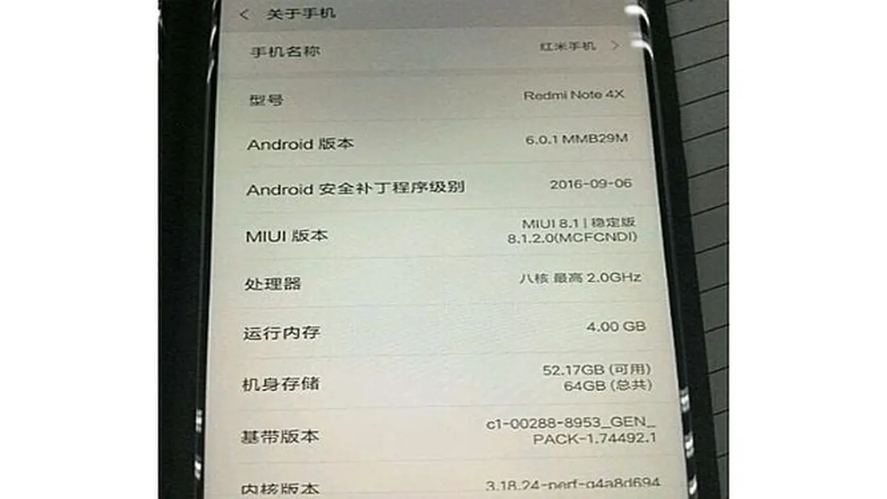 Bocoran gambar diduga Xiaomi Redmi Note 4X