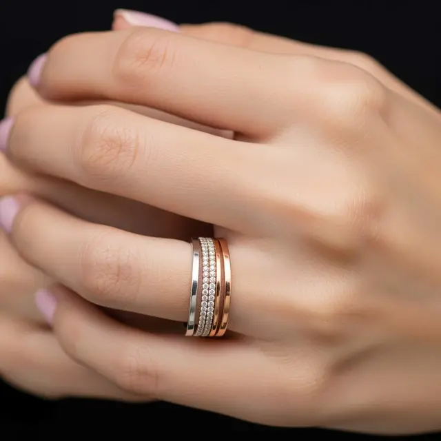 Cincin Emas Kombinasi Dua Warna