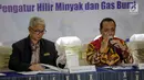 Komite BPH Migas Jugi Prajogjo memberi keterangan terkait penetapan harga jual gas bumi melalui pipa jaringan gas, Jakarta, Selasa (5/3). Harga jual di tujuh kabupaten/kota lebih rendah dibanding harga LPG tabung di pasaran. (Liputan6.com/FaizalFanani)