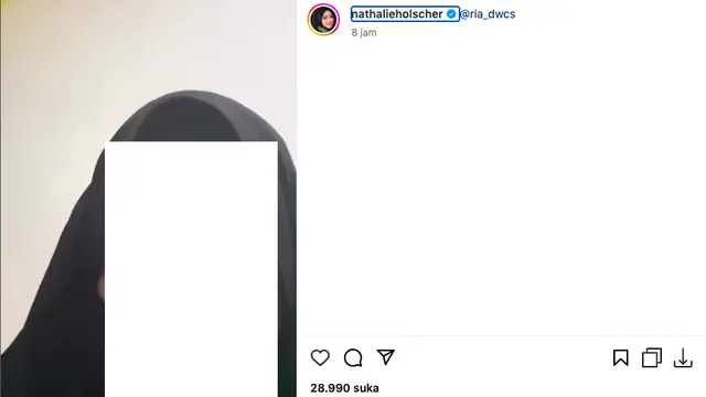 Nathalie Holscher Cari Orang yang Menghinanya Usai Lepas Hijab, Si Hater Langsung Minta Maaf. (instagram.com/nathalieholscher)
